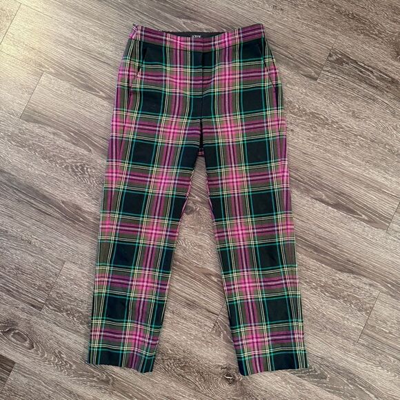 J. Crew Kate Straight Pant in Pink Stewart Tartan Wool blend - Picture 1 of 9
